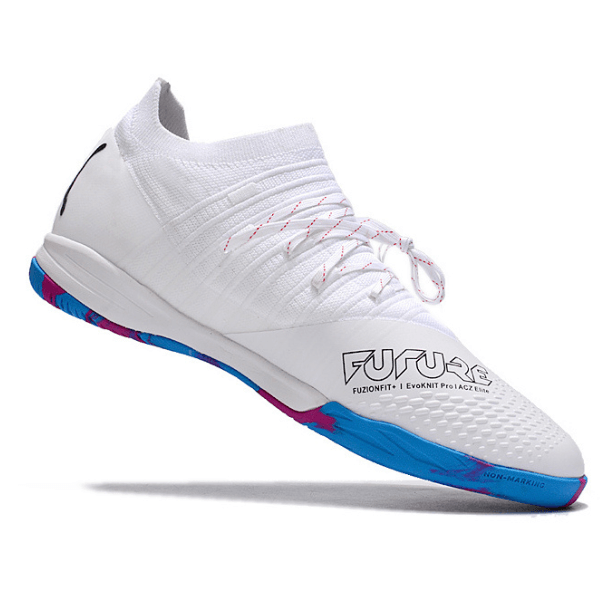 Chuteira Puma Future Z 1.3 IC Branca,Azul e Rosa - VN Esportes
