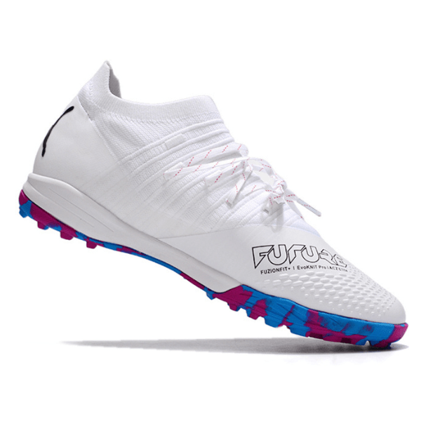 Chuteira Puma Future Z 1.3 TF Branca, Rosa e Azul - VN Esportes